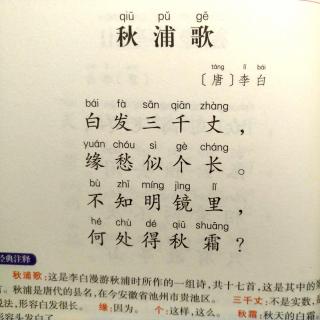 秋浦歌拼音版图片