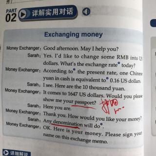 Exchanging money