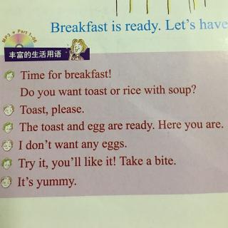 me minime oral english 6-breakfast is ready.