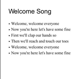 育乐课欢迎歌Welcome song