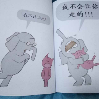 开心小猪🐷和大象哥哥~我要走了！