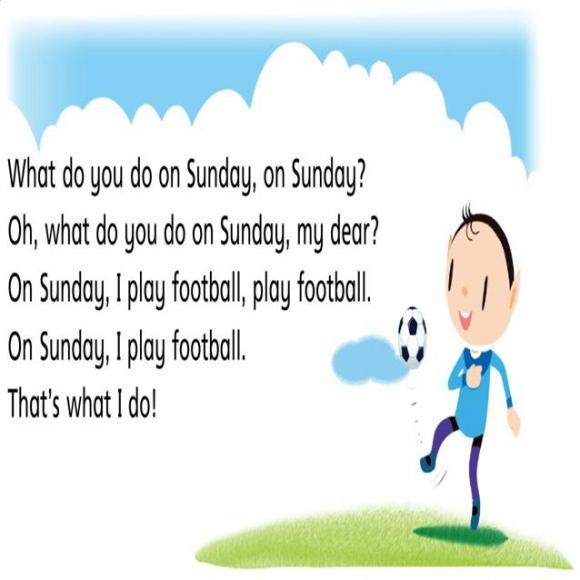 噢,我亲爱的,你周日做了什么 on sunday i play football play fo