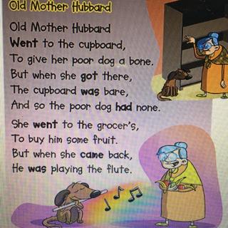 Unit 3 Old Mother Hubbard