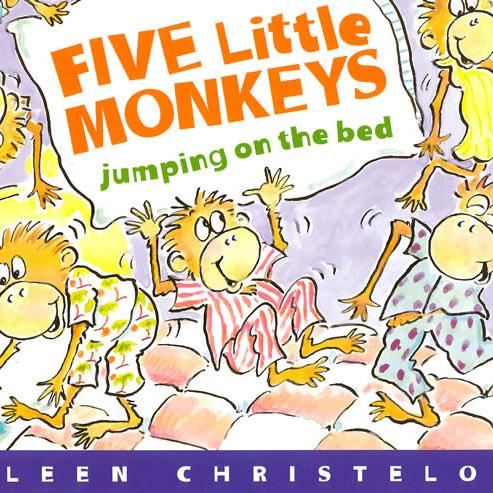 《five little monkeys jumping on the bed》