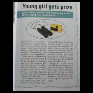 Young Girl Gets Prize
