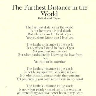 [世界上]最遥远的距离The Furthest Distance in the World