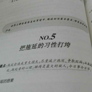 羊皮卷之五NO.5《把拖延的习性打垮》节选