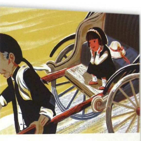 萧红 蹲在洋车上