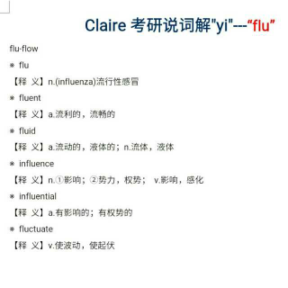 考研核心词根——“flu”