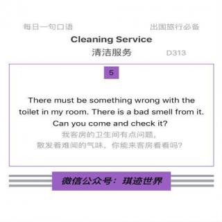 【旅行英语】清洁服务·D313：There must be something wrong  with the toilet