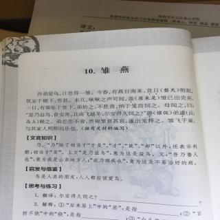 王靖贻朗读文言文10:《雏燕》