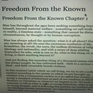 #freedom from the known# 第一章