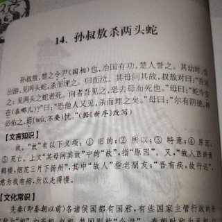 王靖贻朗读文言文14:«孙叔敖杀两头蛇»