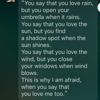 你说你爱雨/You say that you love rain