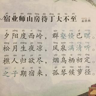 【唐诗】441、《宿业师山房待丁大不至》孟浩然