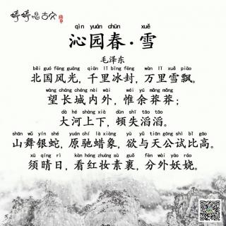 061 婷婷唱古文-毛泽东-沁园春·雪