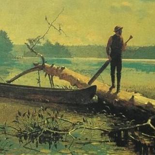 瓦尔登湖封面油画图片