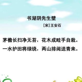 书湖阴先生壁-宋.王安石