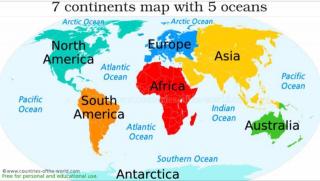7 Continents in the world