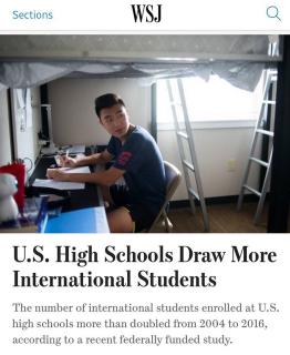 170914美国高中的国际学生翻了一倍