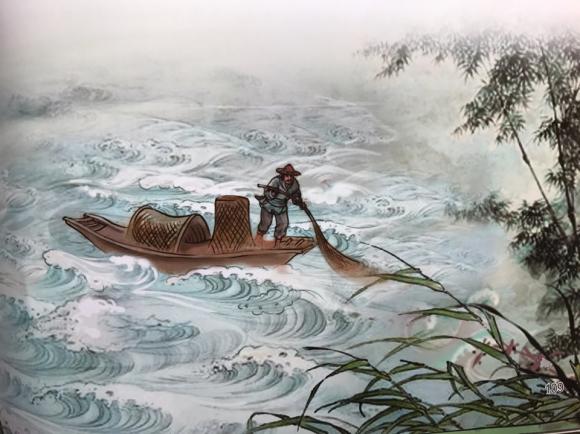 江上渔者图片国画图片