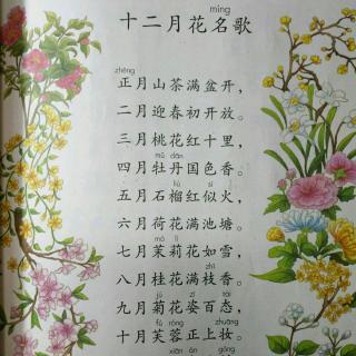 12月花名歌简笔画图片