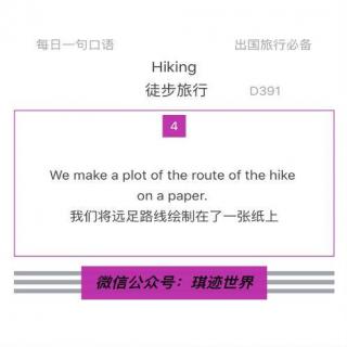 【旅行英语】徒步旅行·D391: We make a plot of the route of the hike