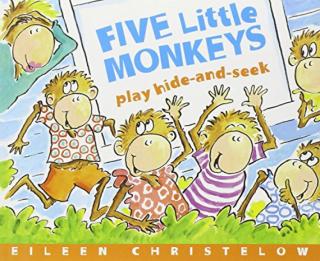 英文绘本阅读 FIVE LITTLE MONKEYS play hide-and-seek