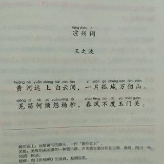 最好的方法读唐诗《凉州词》王之涣