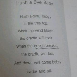 hush a bye baby