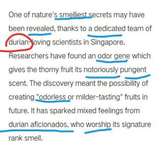 坚持阅读第八十七天*durian榴莲臭味基因可重置