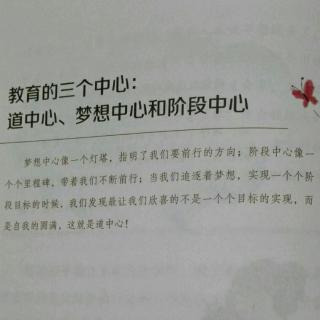 《微教育》第四辑教育三个中心：道中心、梦想中心和阶段中心