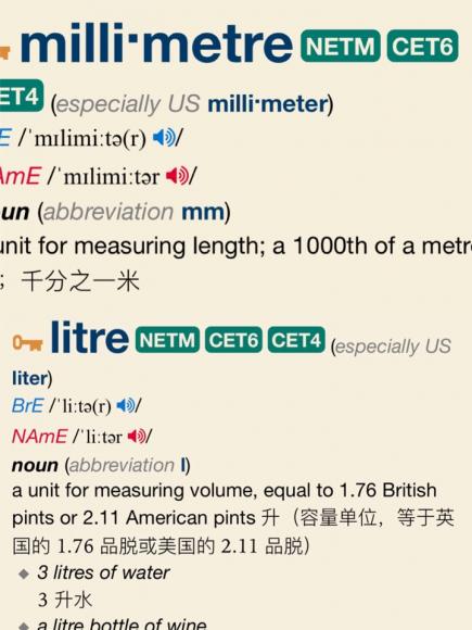 单词分享—liter, milliliter