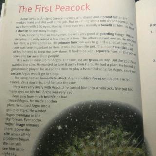 怀书英语 路线二 The first peacock