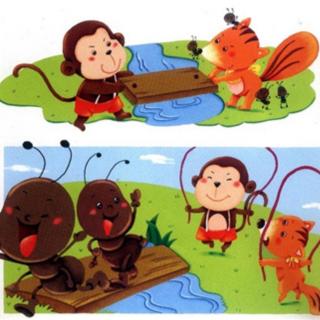 小蚂蚁过河看图写话图片