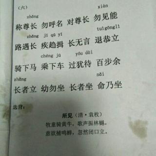 背诵弟子规《六》《所见》