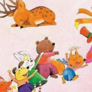 [故事008]民族幼儿园睡前绘本故事《小鹿和小猴子比本领》