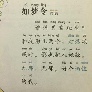 【宋词】518、《如梦令·谁伴明窗独坐》向滈