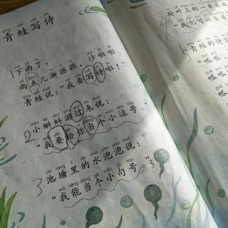 小学语文一年级7《青蛙写诗》