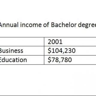 DI 32 annual income of bachelor degree holders in different fields