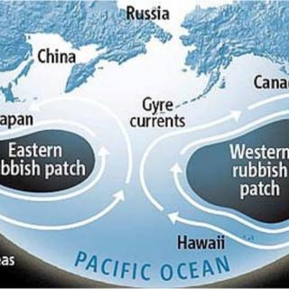 DI 5 approximate areas of rubbish soup in the Pacific Ocean