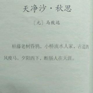 151，天净沙·秋思 元·马致远