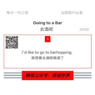 【旅行英语】去酒吧 ·D538: I’d like to go to barhopping.