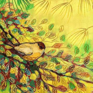 枫树上的喜鹊绘画图片