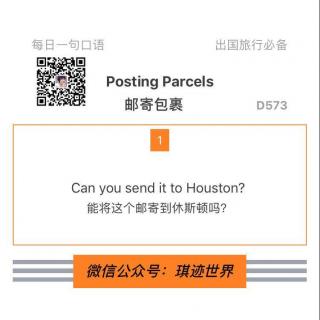 【旅行英语】邮寄包裹·D573: Can you send it to Houston?