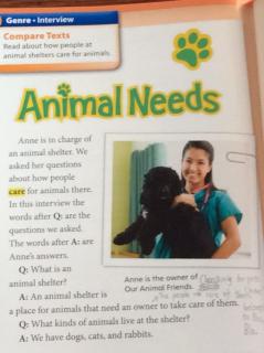 G2  Literature U1W5 - Animals Needs