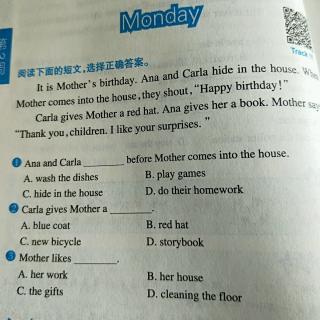 周计划英语阅读理解第三周Monday