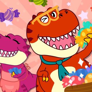 【原创】爱吃糖的霸王龙：T-rex Family Loves Candy【宝宝巴士儿歌】