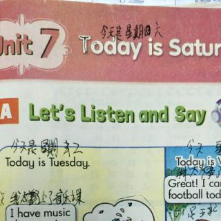 四同Unit7  Today is Saturday