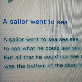 a sailor went to sea